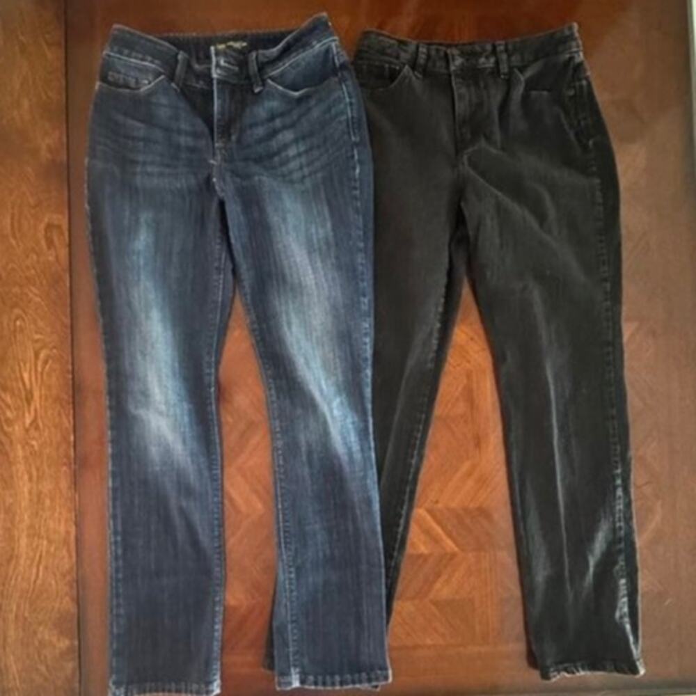 Lee Jeans Women 2 Pair Bundle-Blue and Black-Size 4